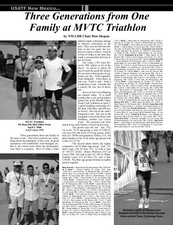 Three Generations from One Family at MVTC ... - Colorado Runner