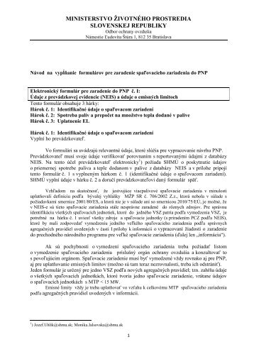 NÃ¡vod na vypÄºÅanie formulÃ¡rov pre zaradenie do PNP (pdf 266 kB)