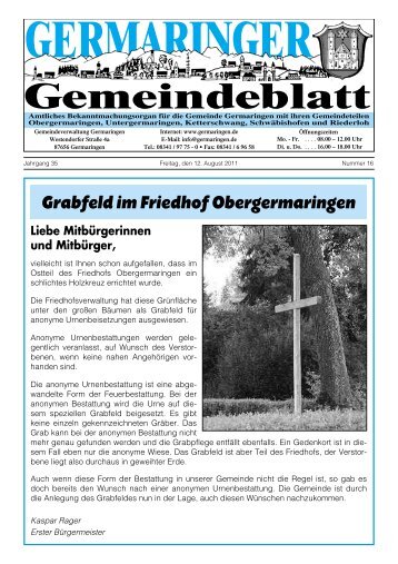 Liebe Mitbürgerinnen und Mitbürger - Gemeinde Germaringen