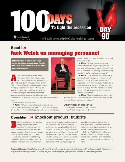 Jack Welch on managing personnel Read