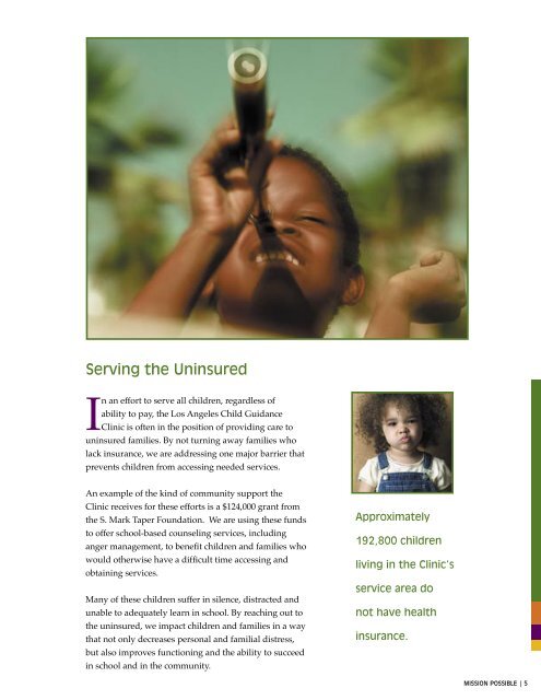 ANNUAL REPORT 2003 - Los Angeles Child Guidance Clinic