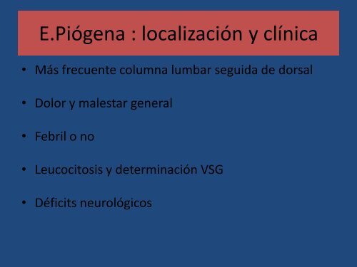 Espondilodiscitis piógena : etiología