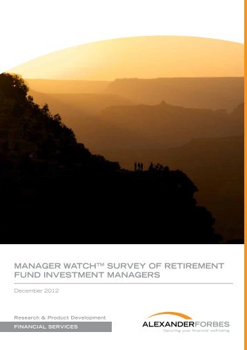 Manager WatchtM Survey OF retIreMent FunD ... - Alexander Forbes
