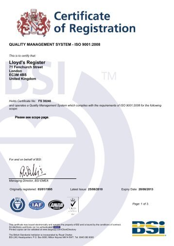 BS EN ISO 9001:2008 Quality Assurance (pdf ... - Lloyd's Register