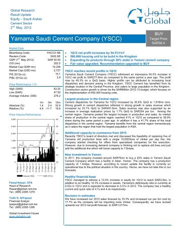 Yamama Saudi Cement Company (YSCC)