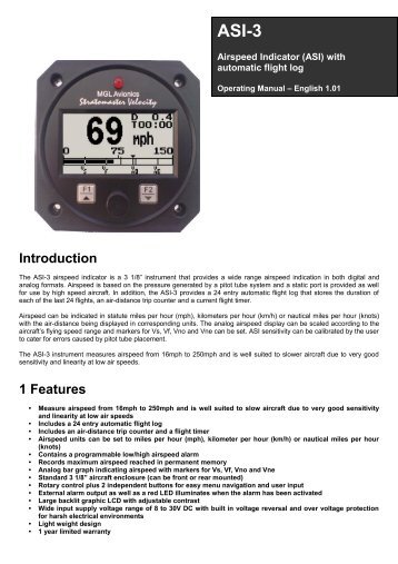 ASI-3 Manual - MGL Avionics