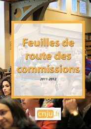 Feuilles de route des Commissions CNJU