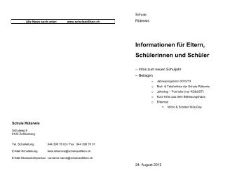 Informationen fÃ¼r Eltern, SchÃ¼lerinnen und SchÃ¼ler - Schule Zollikon