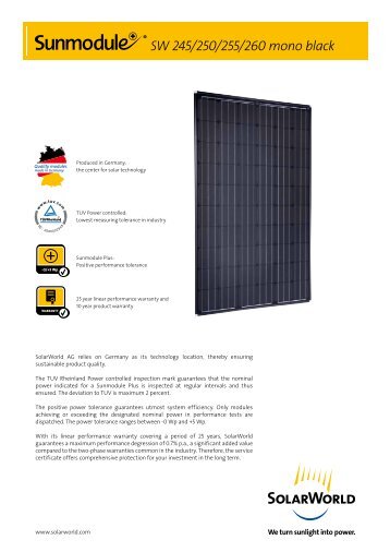 SW 245/250/255/260 mono black - SolarWorld AG