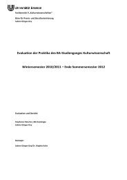 Evaluation der Praktika des BA-âStudienganges Kulturwissenschaft ...