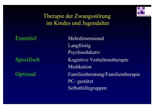 Die Therapie von ZwÃ¤ngen bei Kindern und Jugendlichen