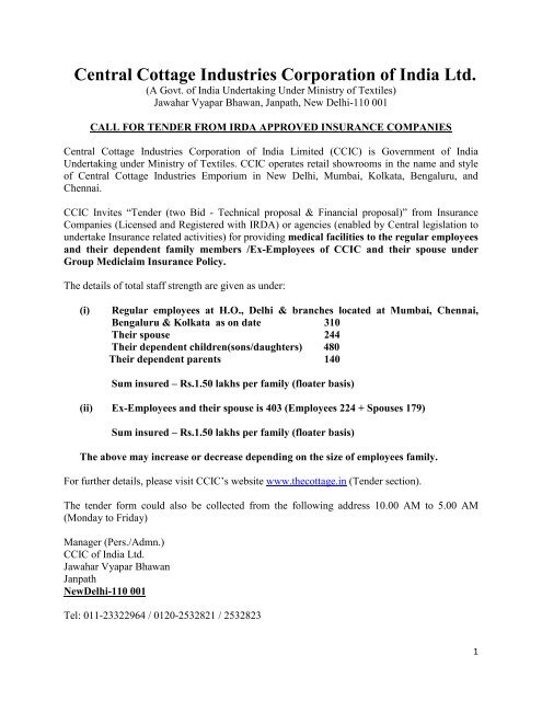Central Cottage Industries Corporation Of India Ltd