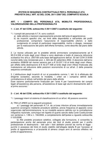 1 ipotesi di sequenza contrattuale per il personale ata prevista dall ...