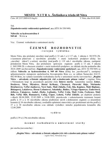 ÃzemnÃ© rozhodnutie - Obec Lehota