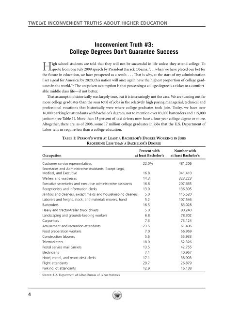 Twelve Inconvenient Truths About Higher Education - The Center for ...