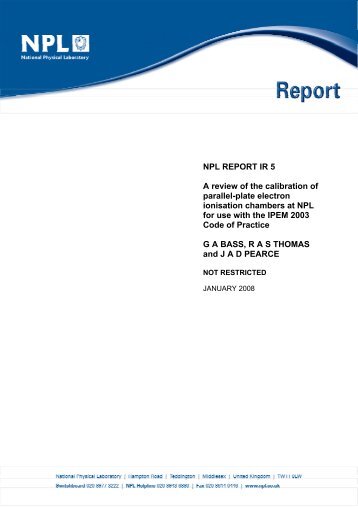 NPL REPORT IR 5 A review of the calibration of parallel-plate ...