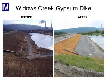 Before and after of dike work at Widows Creek Fossil Plant and a ...