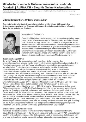 Mitarbeiterorientierte Unternehmenskultur - Forum BGM ...