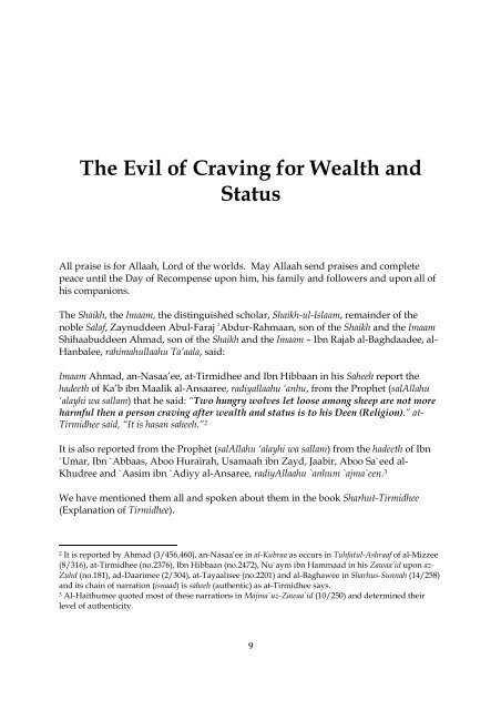 The Evil of Craving for Wealth and Status - Enjoy Islam