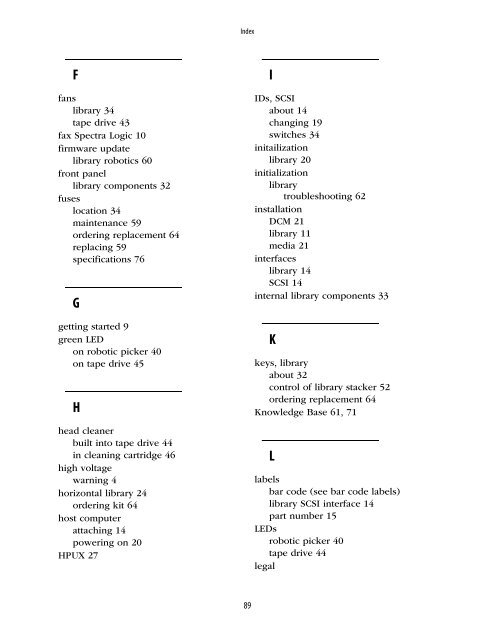 Spectra 2K User Guide - Spectra Logic