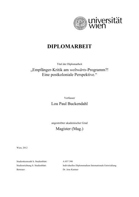 DIPLOMARBEIT - White Charity