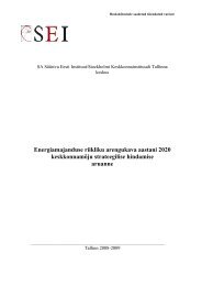 Täiendatud KSH aruanne - Säästva Eesti Instituut, SEI Tallinn