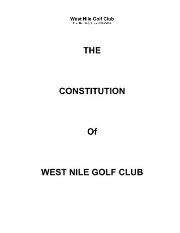 West Nile Golf Club - Constitution - TUALU