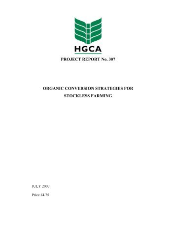 Organic Conversion Strategies For Stockless Farming - HGCA
