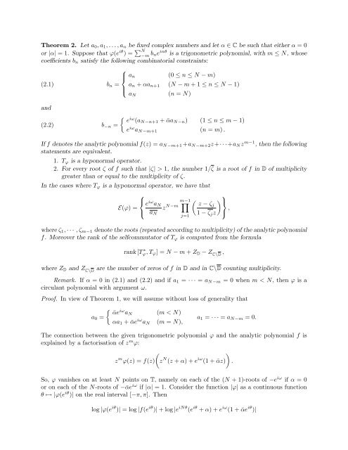 ON HYPONORMAL TOEPLITZ OPERATORS WITH POLYNOMIAL ...