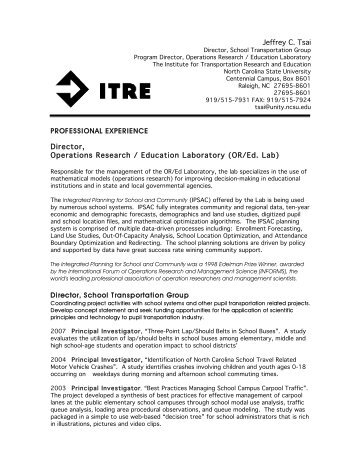 Resume JeffTsai - Institute for Transportation Research and Education