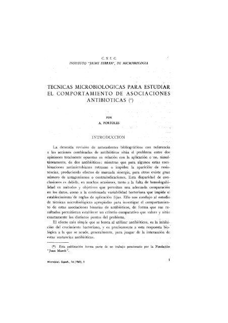 Vol. 14 nÃºm. 1 - Sociedad EspaÃ±ola de MicrobiologÃ­a