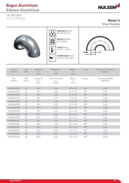 Bogen Aluminium Elbows Aluminium