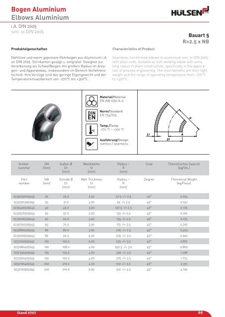 Bogen Aluminium Elbows Aluminium