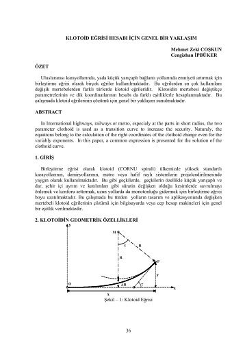 klotoid eğrisi hesabı için genel bir yaklaşım