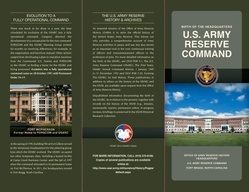 U.S. ARMY RESERVE COMMAND