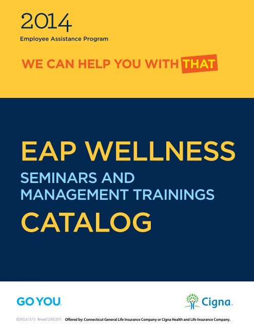 Wellness Seminars and Management Training Catalog