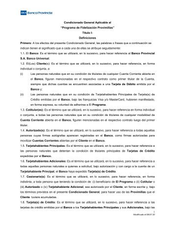 Programa de FidelizaciÃ³n Provimillas - Banco Provincial