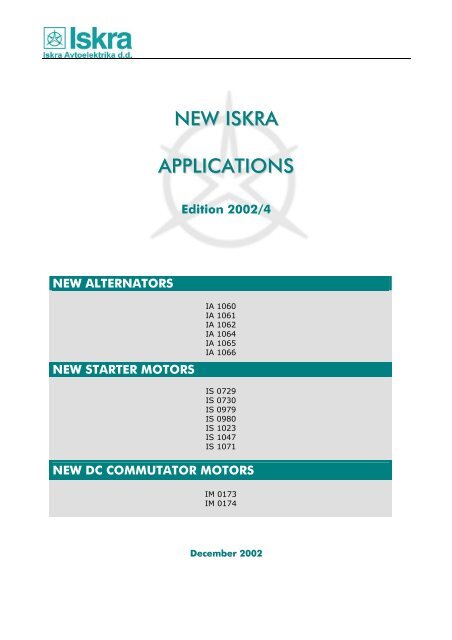 NEW ISKRA APPLICATIONS