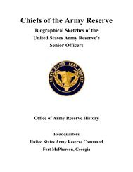 Chiefs of the Army Reserve - U.S. Army Reserve