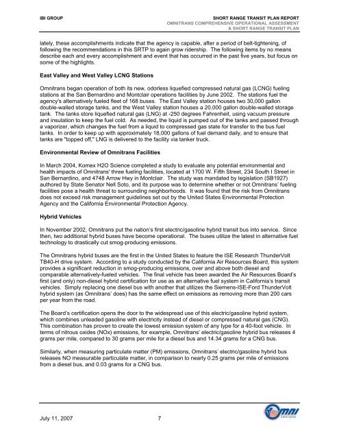 Short Range Transit Plan 2008-2013 - Omnitrans