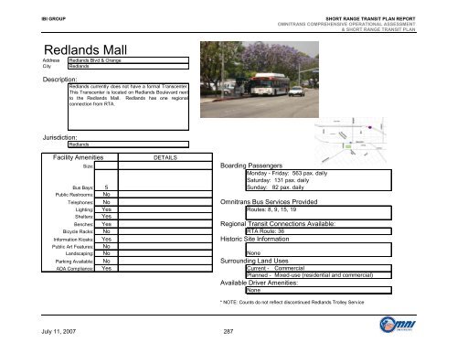 Short Range Transit Plan 2008-2013 - Omnitrans