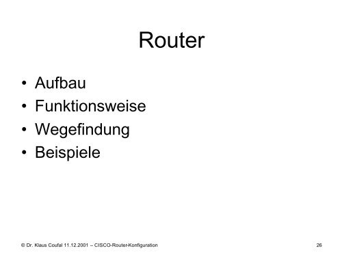 Cisco Router Konfiguration