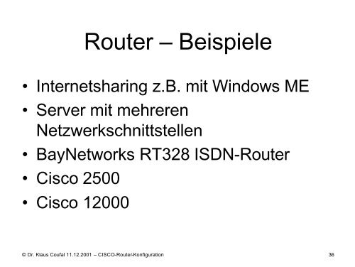 Cisco Router Konfiguration