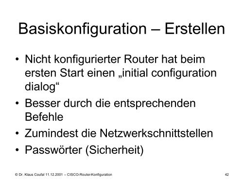 Cisco Router Konfiguration