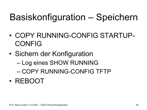 Cisco Router Konfiguration