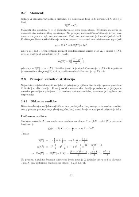 Vjerojatnost i matematička statistika - Poslijediplomski specijalistički ...