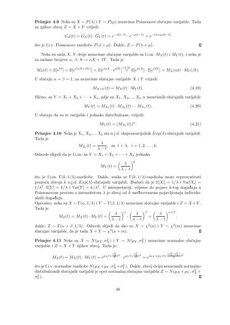 Vjerojatnost i matematička statistika - Poslijediplomski specijalistički ...