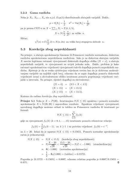 Vjerojatnost i matematička statistika - Poslijediplomski specijalistički ...