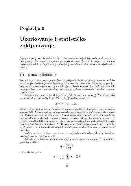 Vjerojatnost i matematička statistika - Poslijediplomski specijalistički ...