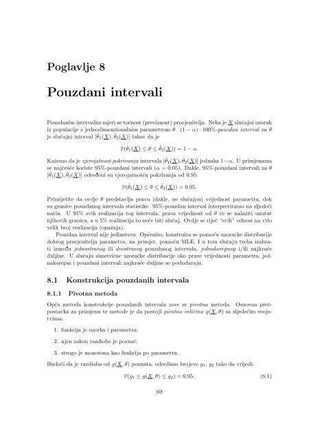 Vjerojatnost i matematička statistika - Poslijediplomski specijalistički ...